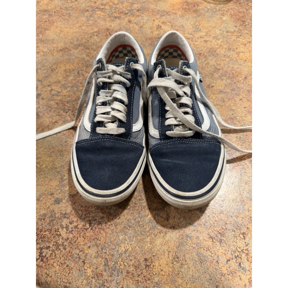 Vans Skate Old Skool Navy Blue PopCush Suede Canvas Skateboarding Shoes Mens 7.5